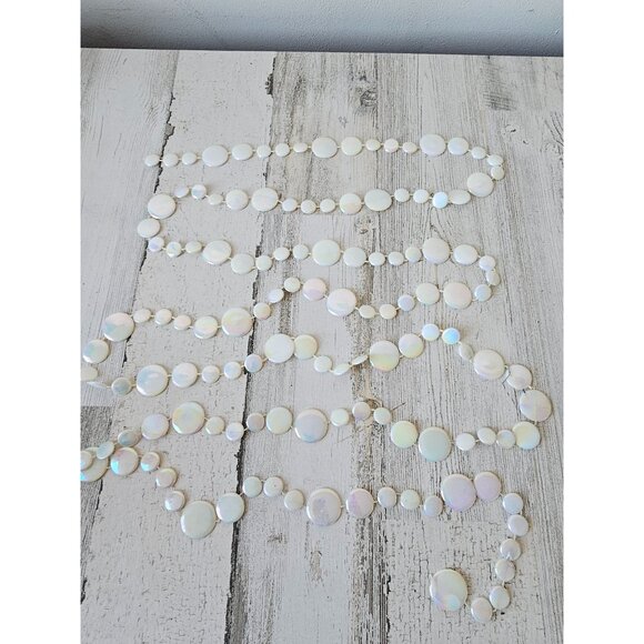 Circle iridescent Garland ivory white tree vintage unique - Picture 1 of 5